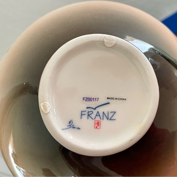 FRANZ Dragonfly Hand Painted & Signed Jan Woo Porcelain Teapot Art Nouveau NEW - Picture 11 of 16